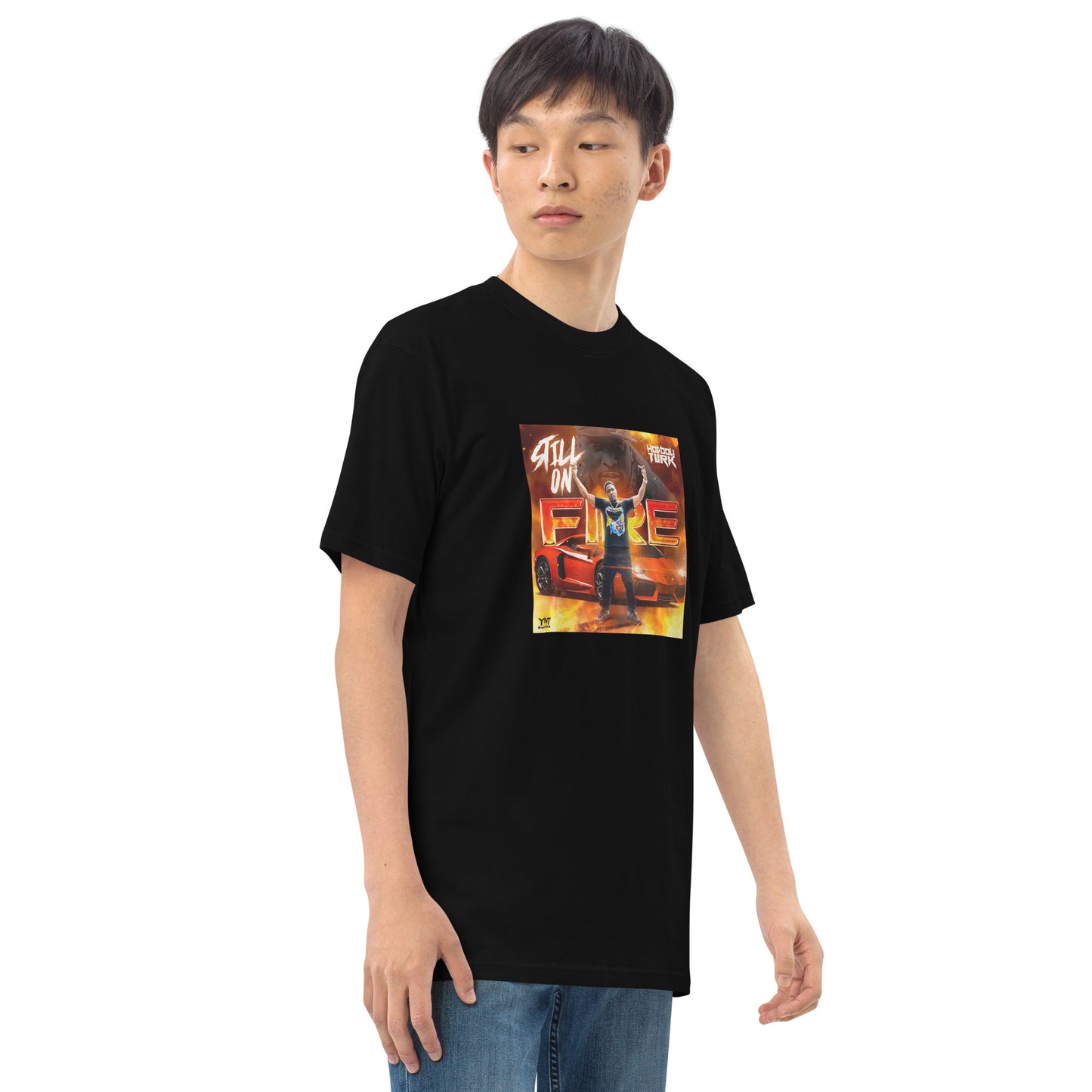 Still On Fire Men’s premium heavyweight tee