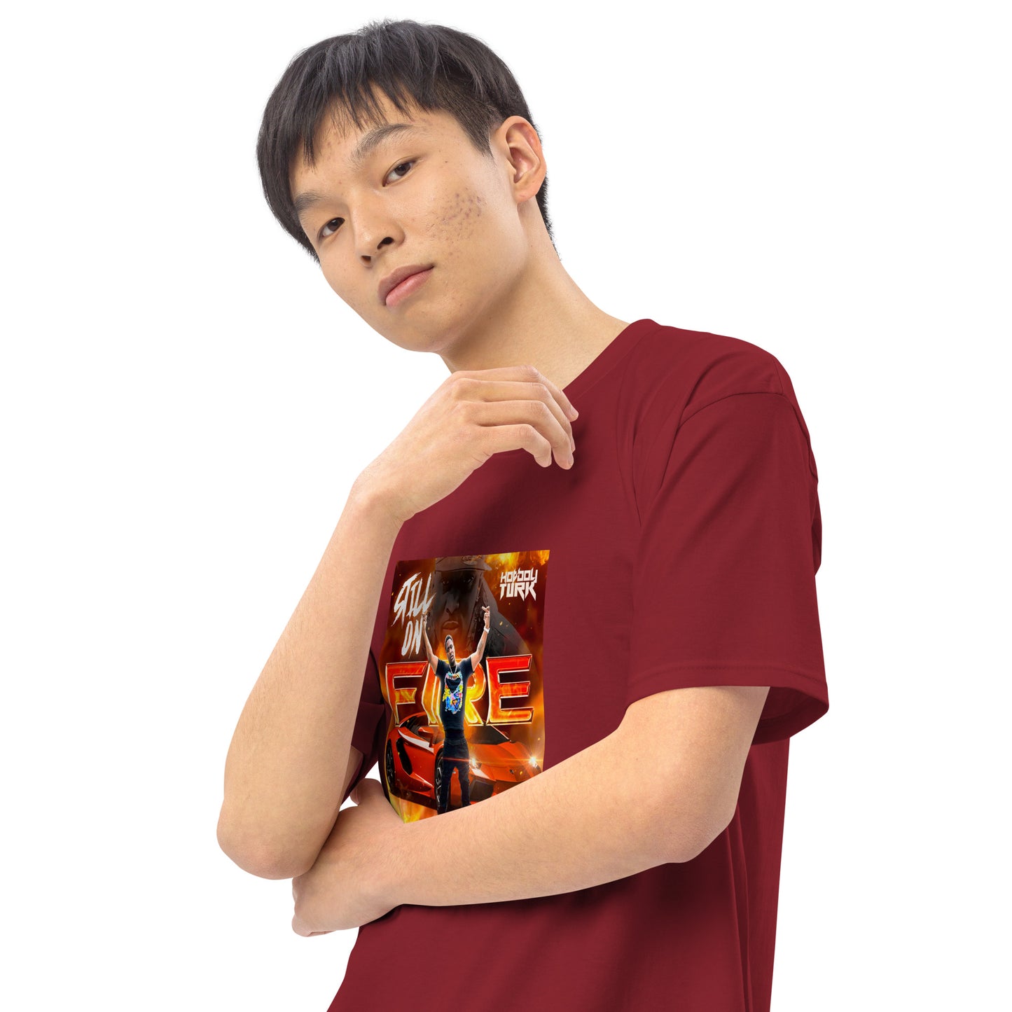Still On Fire Men’s premium heavyweight tee