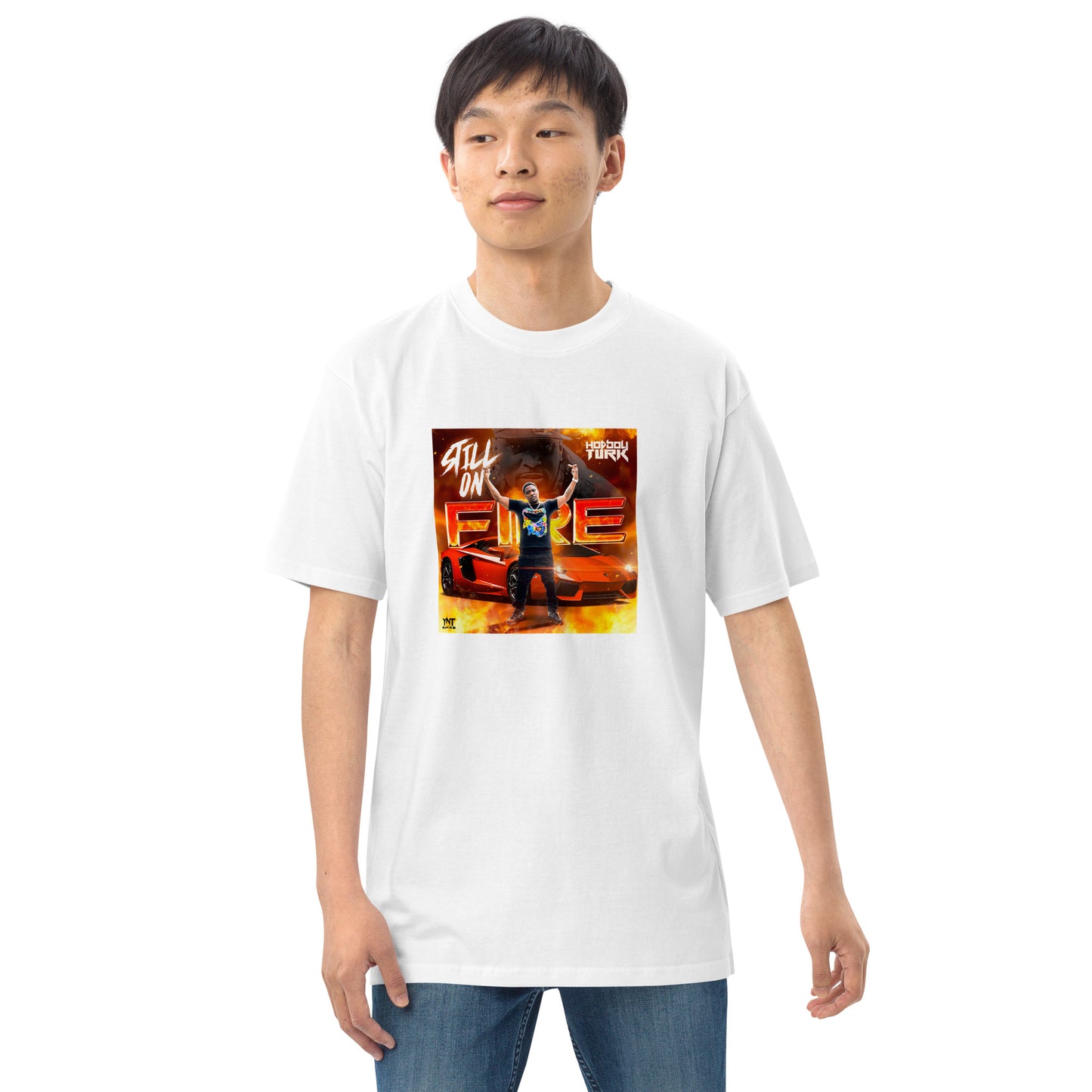 Still On Fire Men’s premium heavyweight tee