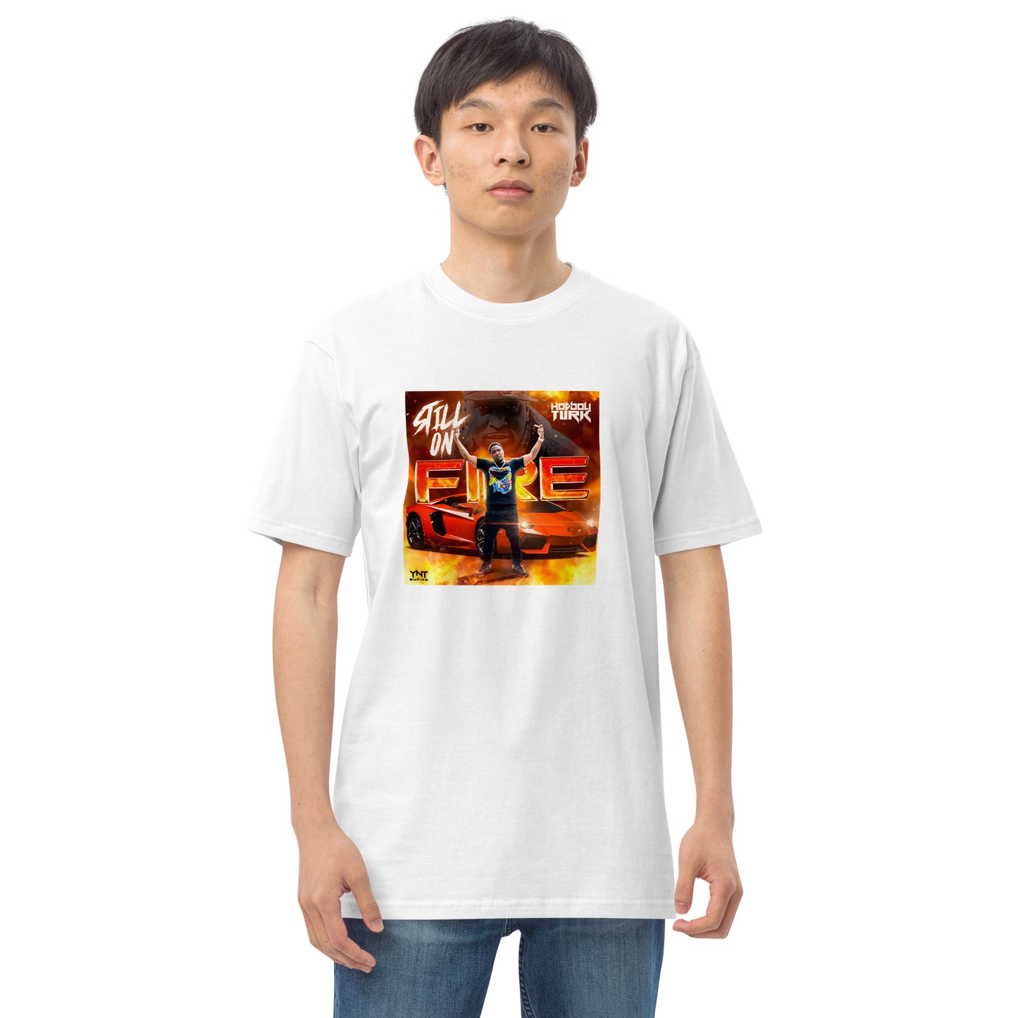 Still On Fire Men’s premium heavyweight tee
